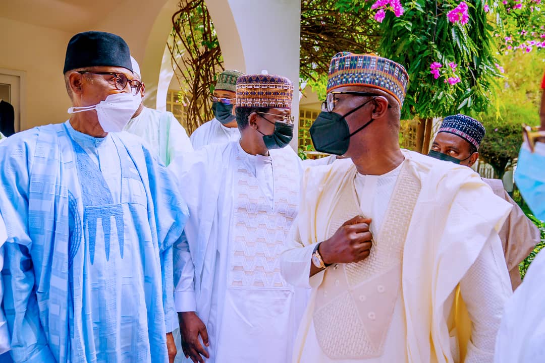 SANWO-OLU AND MEMBERS OF THE PROGRESSIVE GOVERNORS FORUM PAY PRESIDENT BUHARI SALLAH HOMAGE IN DAURA.